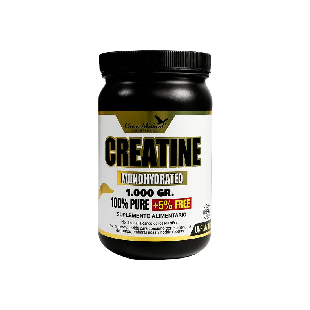 Creatine Monohydrated polvo 203 porciones 1 Kg GREEN MEDICAL